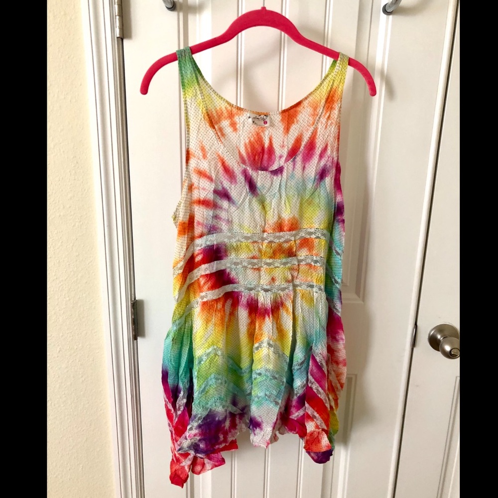 Free People Tie Dye Trapeze Slip Dress
